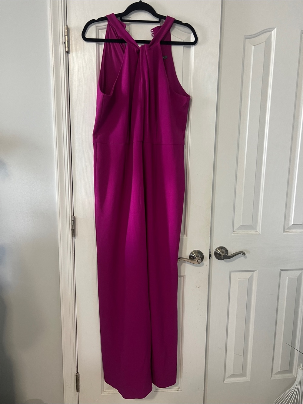 Julia Jordan Fuchsia Halter Wide-Leg Jumpsuit
